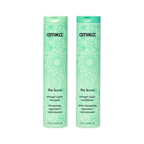 amika the kure bond repair shampoo & conditioner, 275ml each