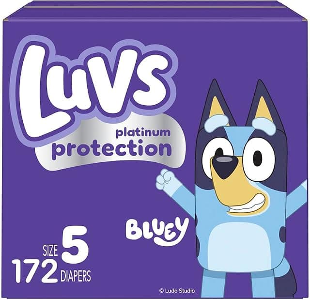Luvs Diapers - Size 5, 172 Count, Bluey Platinum Protection…