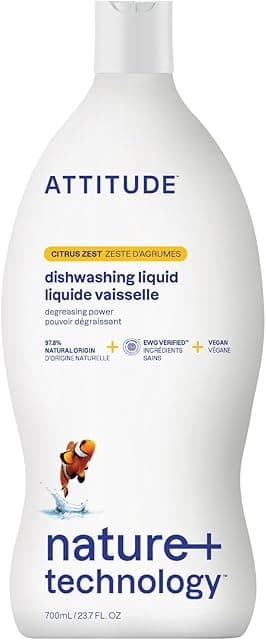 ATTITUDE Dish Soap, EWG Verified, Plant-Based & Vegan…