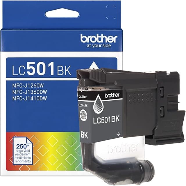 Brother Genuine LC501BK Standard Yield Black Ink Cartridge…
