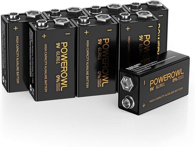 POWEROWL High Capacity 9V Batteries 8 Pack
