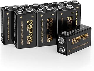 POWEROWL High Capacity 9V Batteries 8 Pack