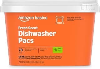 Amazon Basics Dishwasher Detergent Pacs, Fresh Scent, 78 Count