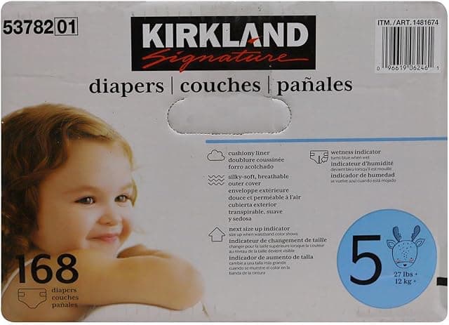 Kirkland Signature Diapers, Size 5 (168 Count)