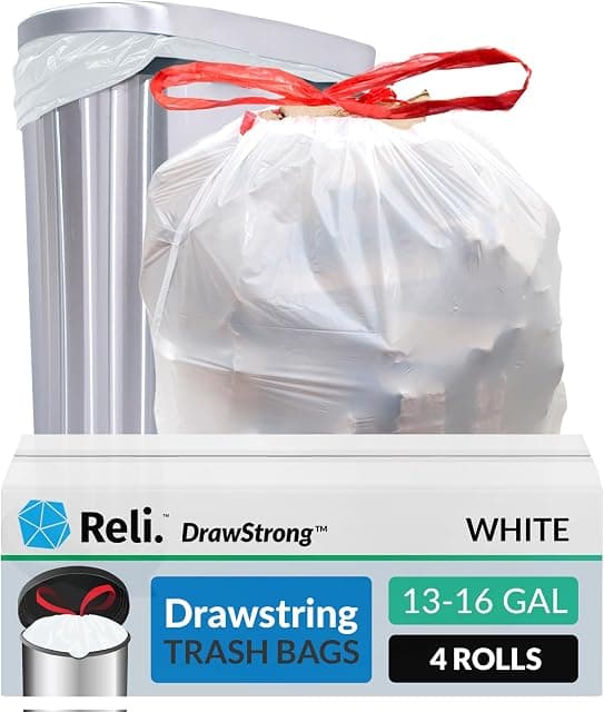 Reli. Tall Kitchen Drawstring Trash Bags 13 Gallon | 500 Count…