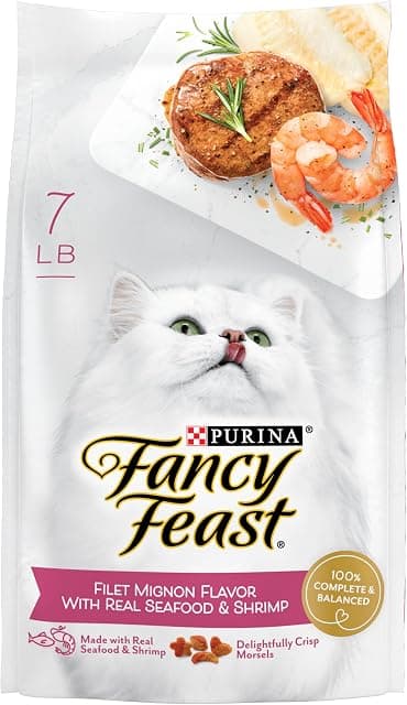 Fancy Feast Purina Filet Mignon Flavor with Real Seafood…