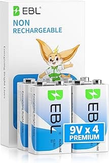 EBL 9 Volt Batteries 4 Pack