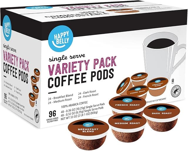 Amazon Brand - Happy Belly Variety Pack Compostable Coffee…