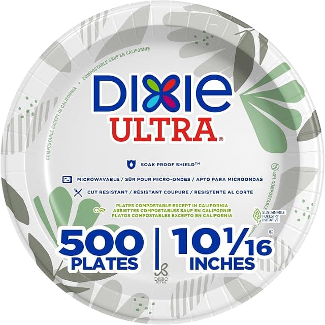 Dixie Ultra 10 Inch Heavy-Weight Paper Plates By GP PRO