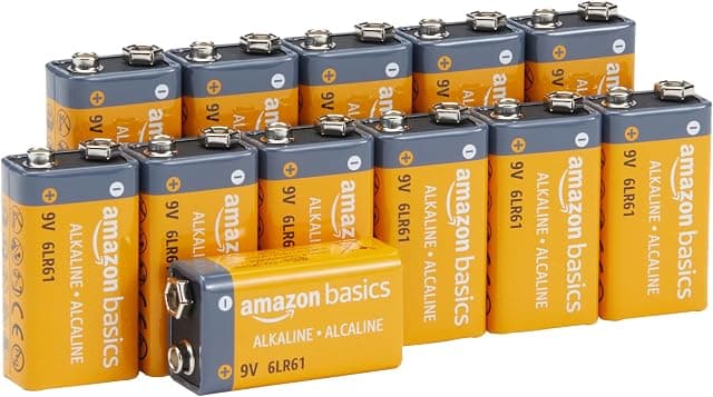 Amazon Basics 12-Pack 9V Long-Lasting Alkaline Batteries