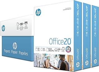 HP Printer Paper | 8.5 x 11 | Office 20 lb | 3 Ream Case…