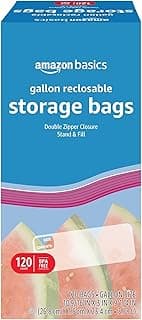 Amazon Basics Reclosable Gallon Food Storage Bags with Double…