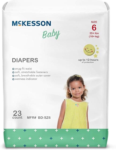 McKesson Baby Diapers, Size 6 (Over 35 lbs), 23 Count, 1 Pack