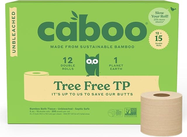 Caboo Tree Free Unbleached Toilet Paper | Plastic Free…
