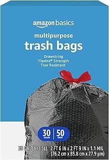 Amazon Basics Flextra Multipurpose Drawstring Trash Bags