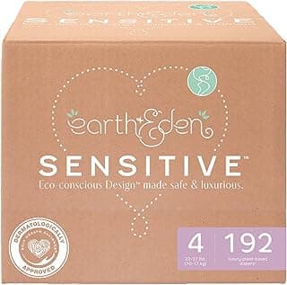 Earth & Eden Sensitive Baby Diapers, Size 4, 192 Count
