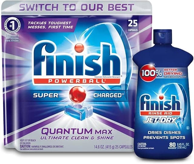 Quantum 25ct + Finish Jet-Dry Rinse-Aid 8.45oz