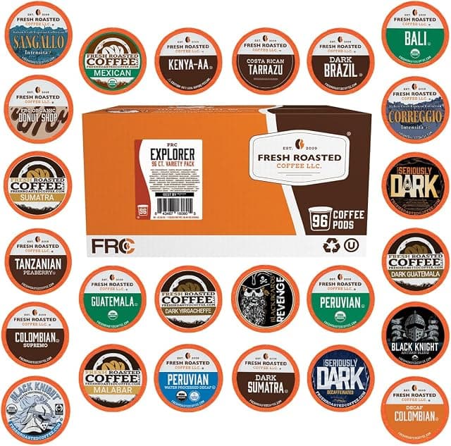 Fresh Roasted Coffee, Explorer Variety Pack K-Cup Pods…