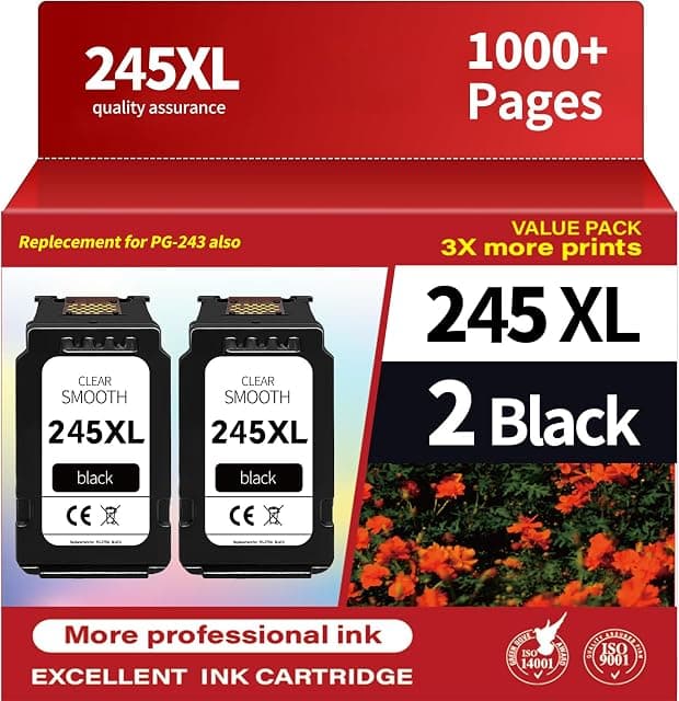 245XL Black Ink Cartridge Replacement for Canon PG-245…