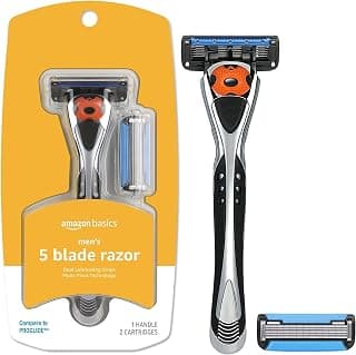 Amazon Basics 5-Blade MotionSphere Razor for Men with Dual…