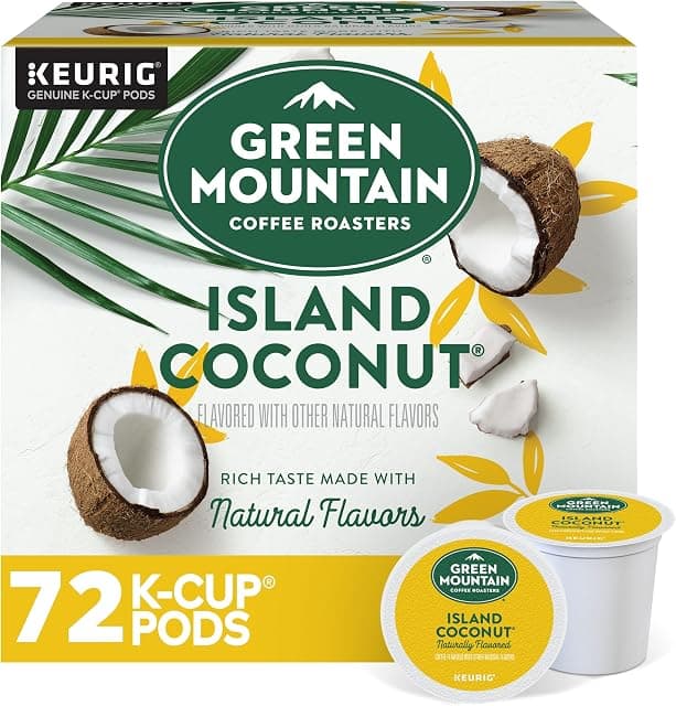 Island Coconut, Keurig Single-Serve K-Cup Pod, Flavored Light…
