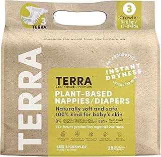 Terra Diapers Size 3: 85% Plant-Based Diapers