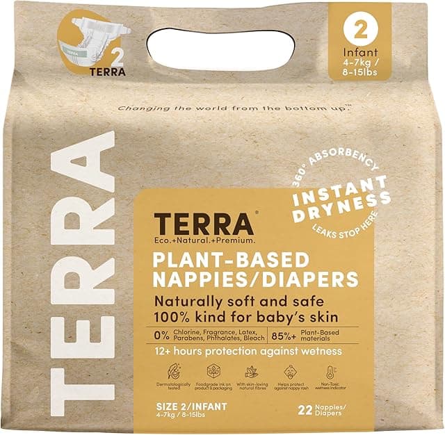 Terra Diapers Size 2: 85% Plant-Based Diapers