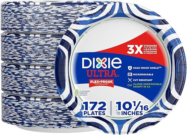 Dixie Ultra, Large Paper Plates, 10 Inch, 172 Count (4 packs…