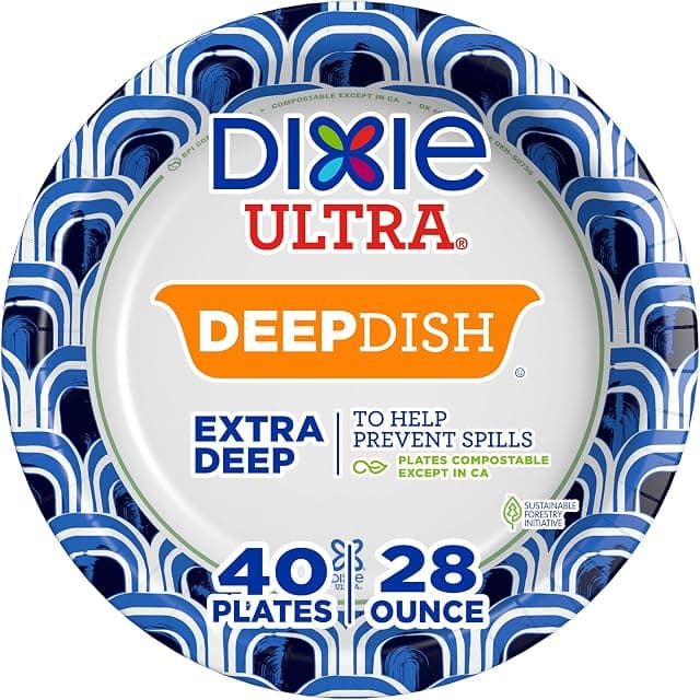 Dixie Ultra, Deep Dish Paper Plates, 28 Oz, 40 Count, Heavy…