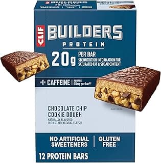 CLIF BUILDERS + Caffeine Protein Bars - Chocolate Chip Cookie…