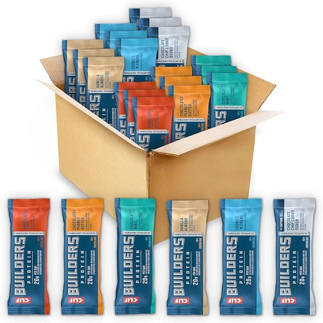 CLIF BUILDERS Protein Bars - 6-Flavor Variety Pack - 20g Plant…