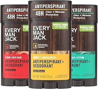 Every Man Jack Men’s Antiperspirant Deodorant Variety Pack…