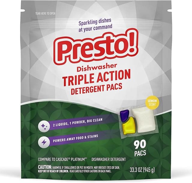 Amazon Brand - Presto! Triple Action Dishwasher Pacs