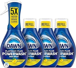 Dawn Powerwash Dish Soap Spray + 3 Dishwashing Liquid Refills…