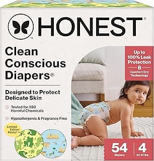 The Honest Company Clean Conscious Diapers, Size 4, 54 Count