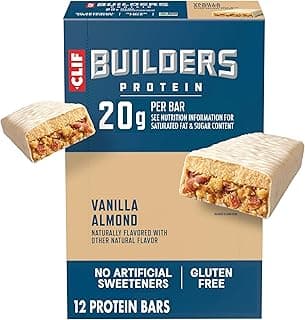 CLIF BUILDERS Protein Bars - Vanilla Almond Flavor - 20g Plant…