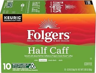 Half Caff Coffee, Medium Roast, Keurig K-Cup Pods, 10 Count