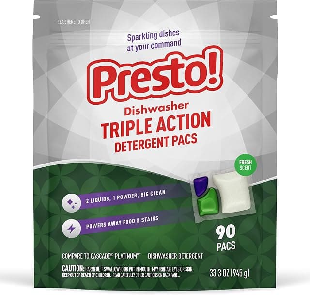 Amazon Brand - Presto! Triple Action Dishwasher Pacs