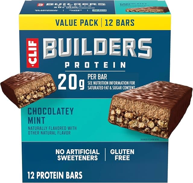 CLIF BUILDERS Protein Bars - Chocolatey Mint - 20g Plant Based…